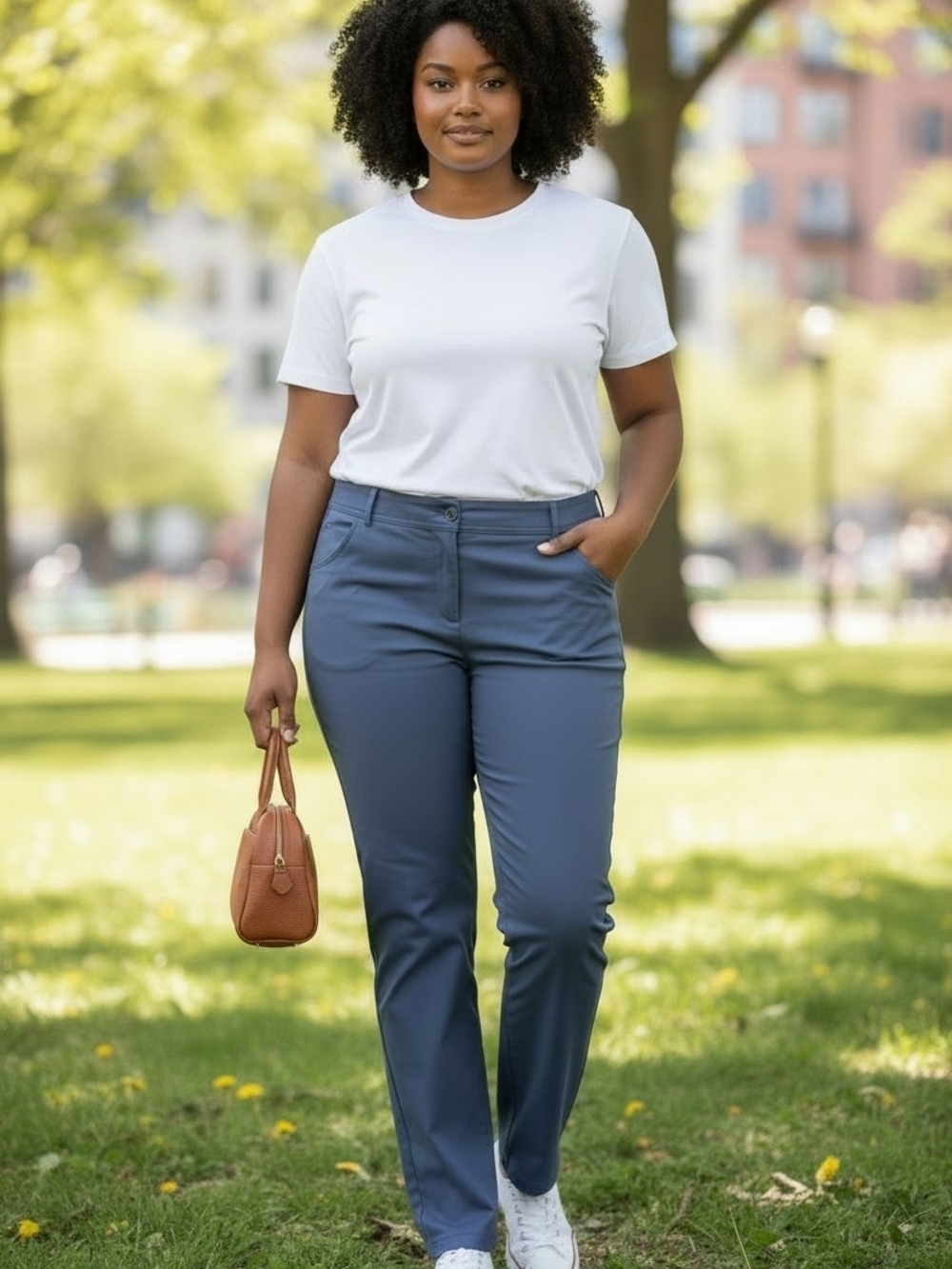 89th & Madison Arctic Blue Comfort Waist Women's Trousers